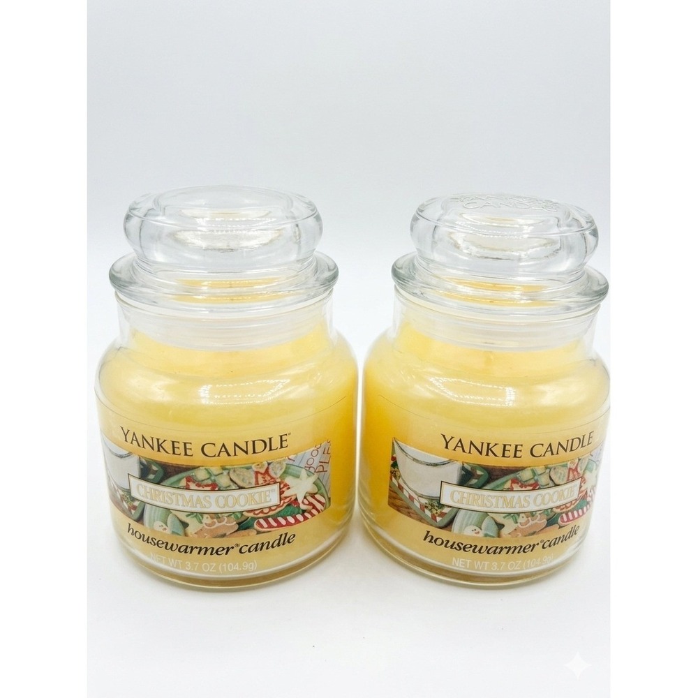 Lot of 2 Yankee Candle Christmas Cookie Housewarmer Small Jars 3.7 oz New